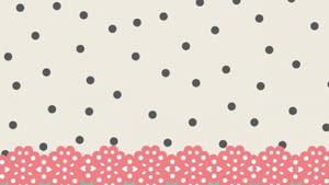 Pink Preppy Lace And Black Dots Wallpaper