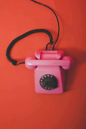 Pink Retro Telephone Lovecore Wallpaper