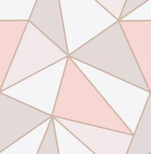 Pink Rose Gold Geometric Pattern Wallpaper