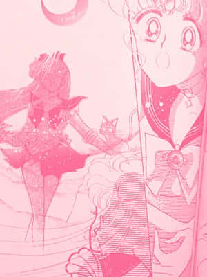 Pink Sailor Moon Artwork Wallpaper