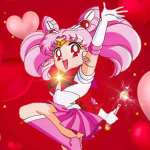 Pink Sailor Moon Character Pose Wallpaper