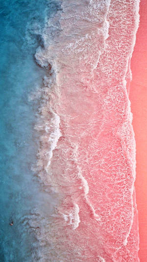 Pink Sandy Beach Wave Iphone Wallpaper