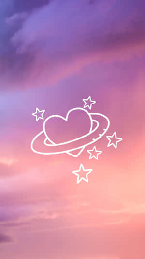 Pink Sky And Heart Girly Tumblr Wallpaper