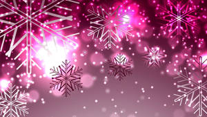 Pink Sparkle Snowflakes Wallpaper