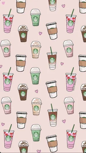 Pink Starbucks Pattern Iphone Wallpaper