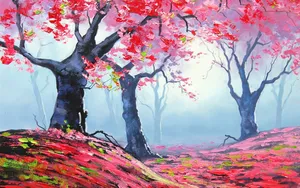 Pink Trees Art Wallpaper