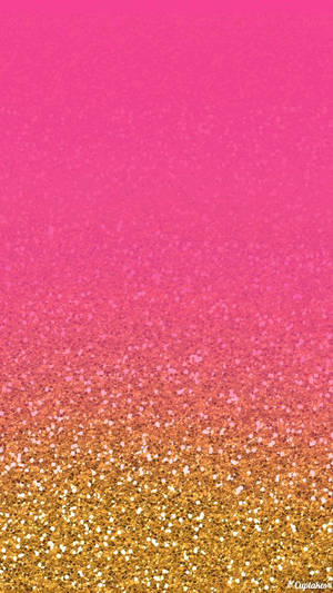 Pink With Gold Glitter Effect Wallpaper