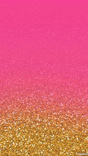 Pink With Gold Glitter Effect Wallpaper