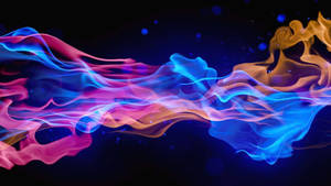 Pink Yellow Blue Fire Wallpaper