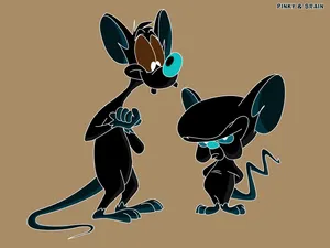 Pinky And The Brain Brown Background Wallpaper