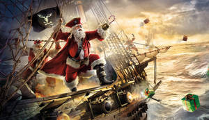 Pirate Santa And Crew Wallpaper