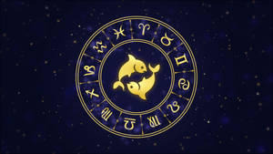 Pisces Zodiac Sign Wheel Wallpaper