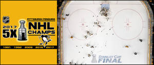 Pittsburgh Penguins 5x Nhl Champions Wallpaper