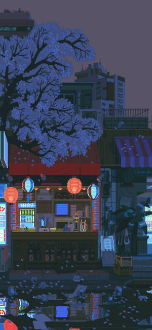 Pixel 5 Japanese Store Artwork Wallpaper
