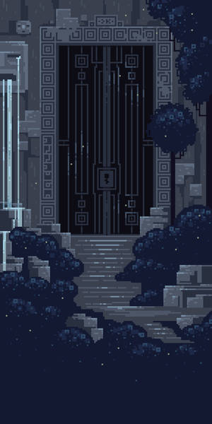 Pixel 5 Temple Door Art Wallpaper