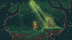 Pixel Man In Forest Game Wallpaper