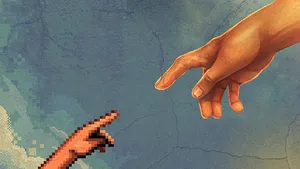 Pixel The Creation Of Adam 4k Wallpaper