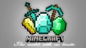 Pixelated Minecraft Treasure Items Wallpaper