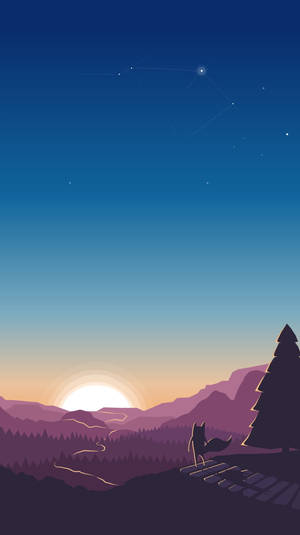 Plain Hd Iphone Cartoon Landscape Wallpaper