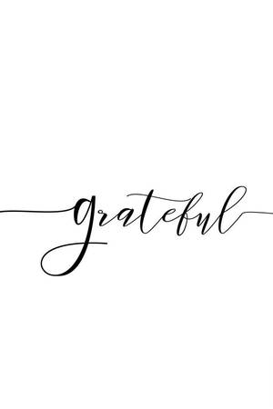 Plain White Grateful Typography Wallpaper
