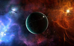 Planet In Nebula And Plasmas Wallpaper
