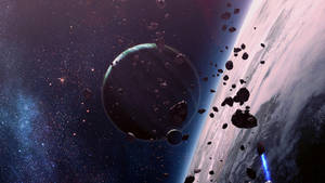 Planets Debris In Universe Wallpaper