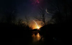 Planets Filled Sky Night Wallpaper