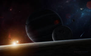 Planets, Flash, Bright, Glow, Space Wallpaper