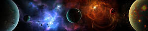 Planets In Space Three Screen Wallpaper