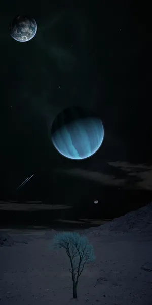 Planets Of Alien At Night Time Wallpaper