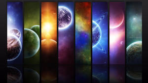 Planets Photo Tile Collage Wallpaper