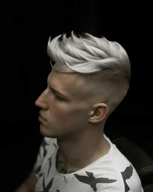 Platinum Blonde Short Spiky Men Hair Style Wallpaper