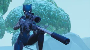 Play The Popular Battle Royale Game, Fortnite, With Lynx And Her Fierce Feline Power! Wallpaper