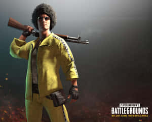 Player Unknown Battlegrounds Player Afro Gun Wallpaper