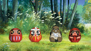 Playful Tanuki Frolicking In Pom Poko Wallpaper