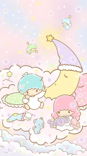 Playing Little Twin Stars Wallpaper