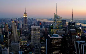 Pleasant Sunset New York City Laptop Wallpaper