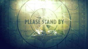 Please Stand By Cracked Glass Wallpaper
