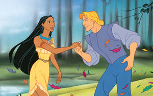 Pocahontas Smiling At John Smith Wallpaper