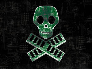 Poison Skull In Hacker Circuit Board Wallpaper