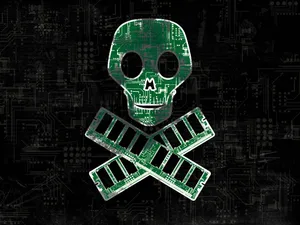 Poison Skull In Hacker Circuit Board Wallpaper