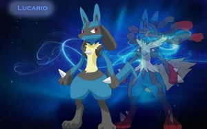 Pokemon Lucario Overlay Art Wallpaper
