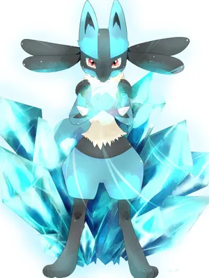 Pokemon Lucario With Large Blue Crystals Wallpaper
