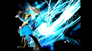 Pokemon Lucario With Swirly Blue Light Wallpaper
