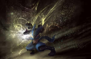 Pokemon Lucario Yellow Aura Attack Wallpaper