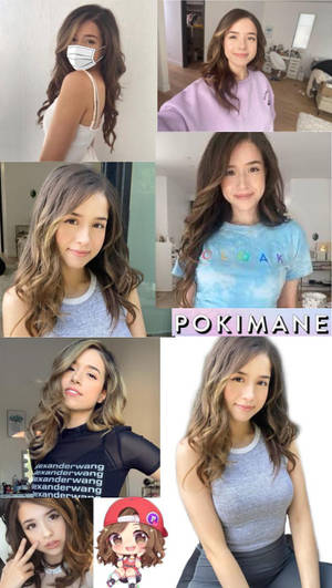 Pokimane Picture Collage Wallpaper