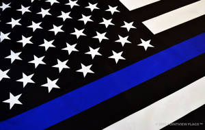 Police Thin Blue Line Diagonal Wallpaper