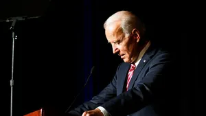 Politician Joe Biden On Stage Wallpaper