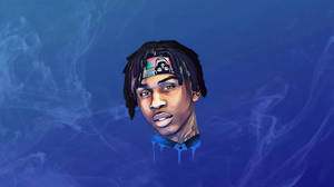 Polo G Blue Smoke Art Wallpaper