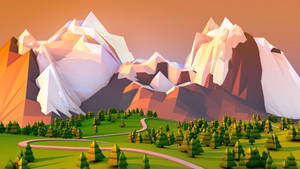 Polygon Art Icy Mountain Wallpaper